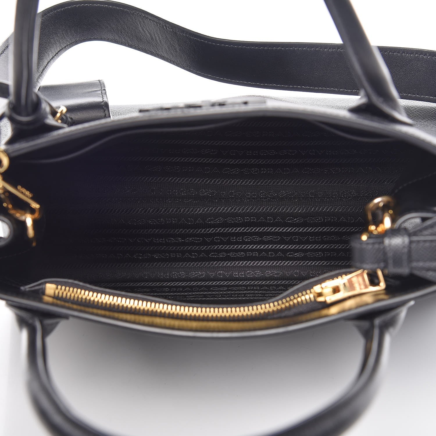 Prada Saffiano Cuir Calfskin Large Monochrome Top Handle Tote Black 6 of 7