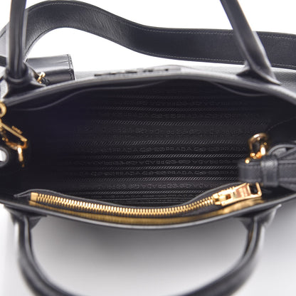 Prada Saffiano Cuir Calfskin Large Monochrome Top Handle Tote Black 6 of 7