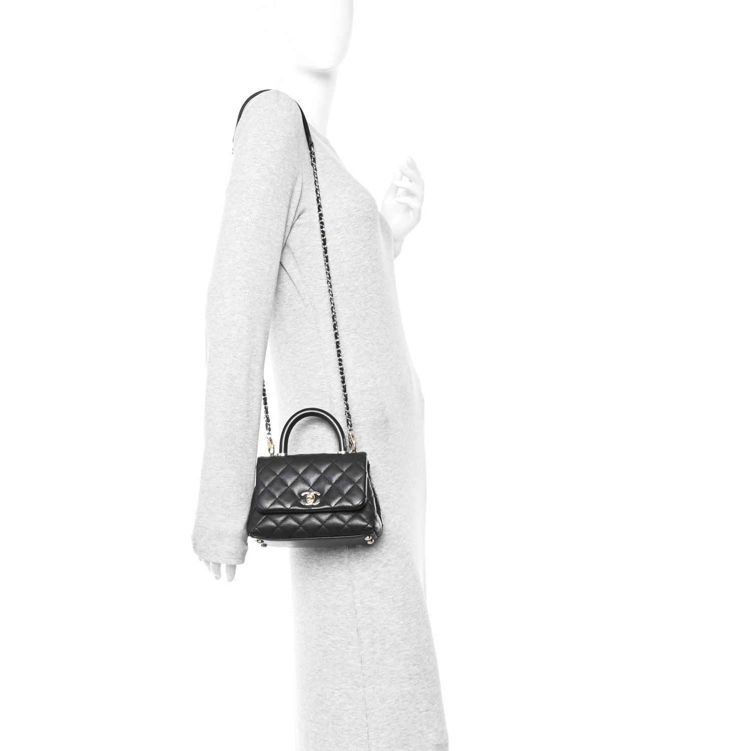 Chanel Caviar Quilted Extra Mini Coco Handle Flap Black 2 of 11
