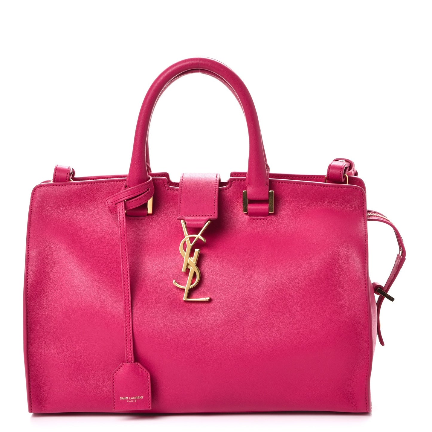 Calfskin Small Monogram Cabas Fuchsia