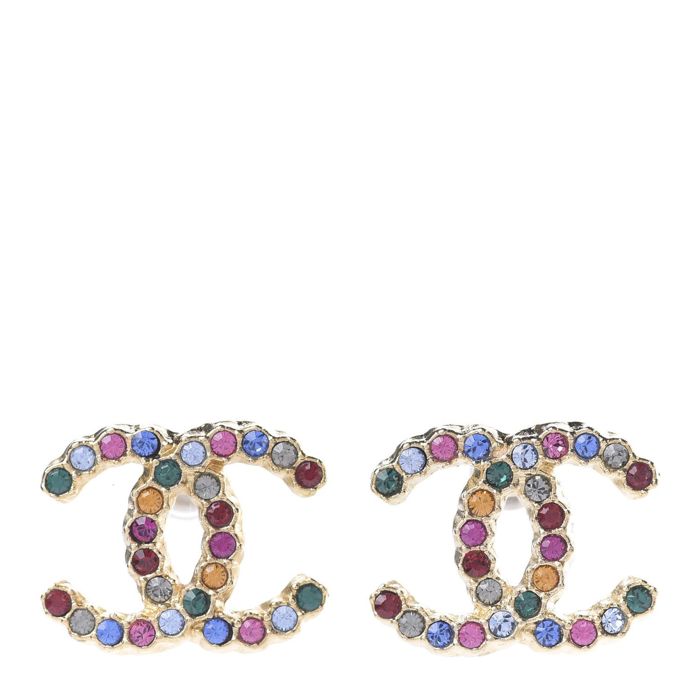 Crystal Over The Rainbow CC Earrings Gold Multicolor