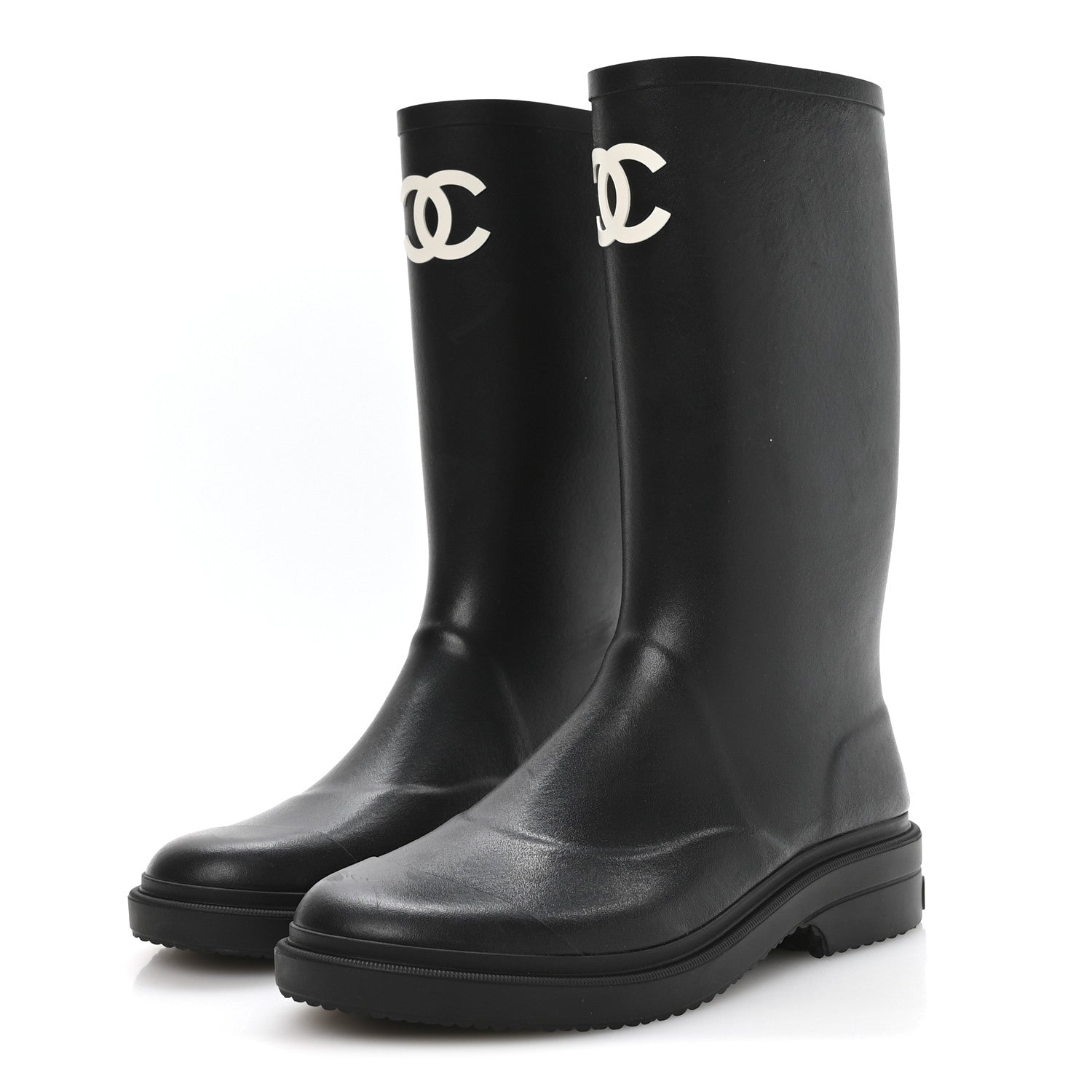 Chanel Caoutchouk CC High Boots 41 Black 4 of 9
