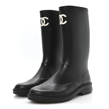 Chanel Caoutchouk CC High Boots 41 Black 4 of 9