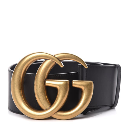 Gucci Calfskin Double G Wide Belt 75 30 Black 1 of 7