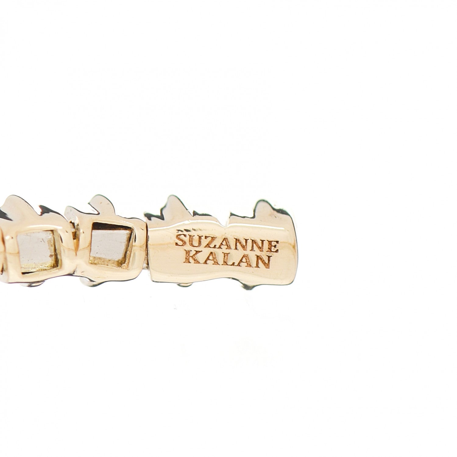 Suzanne Kalan 18K Yellow Gold Emerald Princess Cut Cuff Bracelet 3 of 4