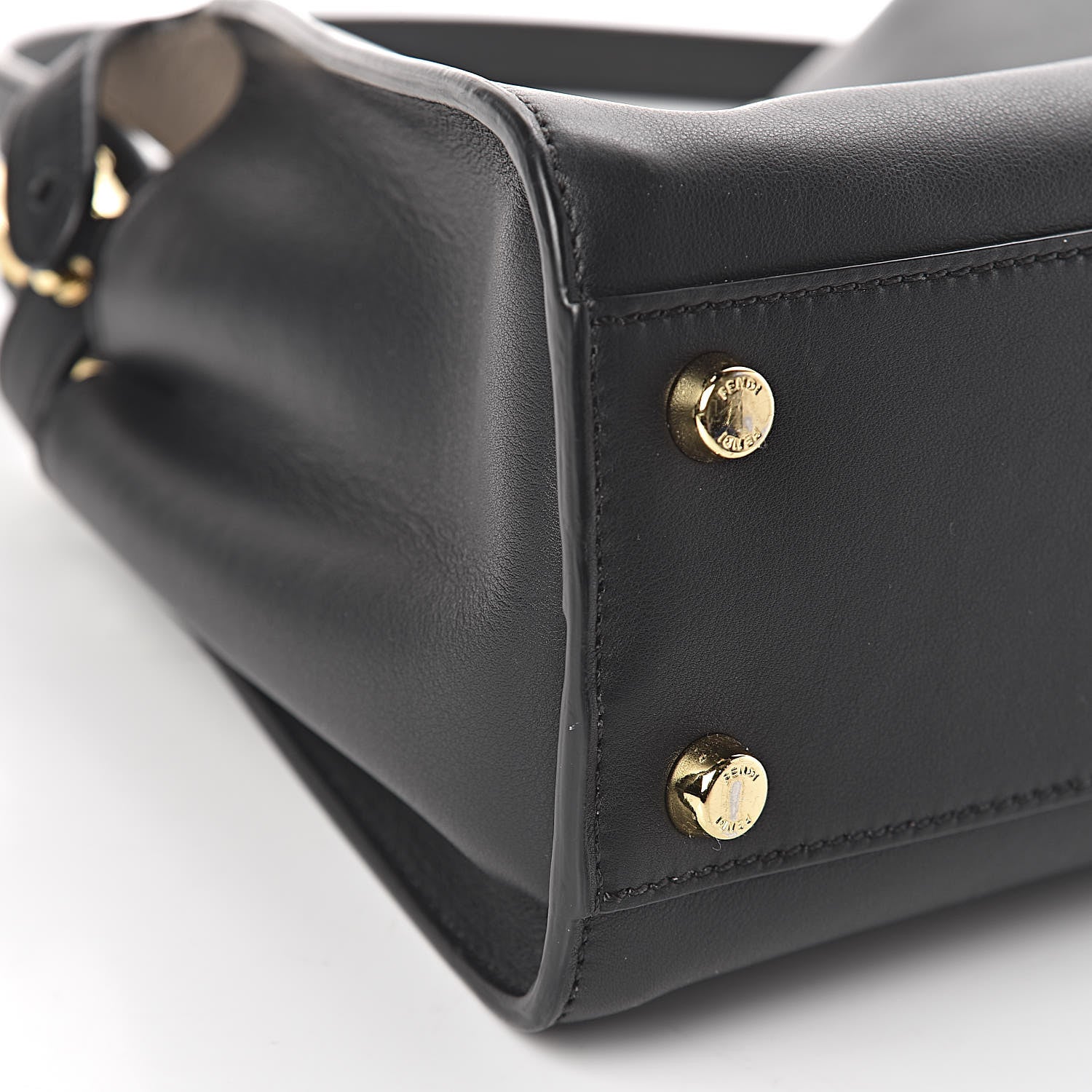 Fendi Vitello Tahiti Burro Medium Peekaboo Iconic Essentially Satchel Black Corda 8 of 10