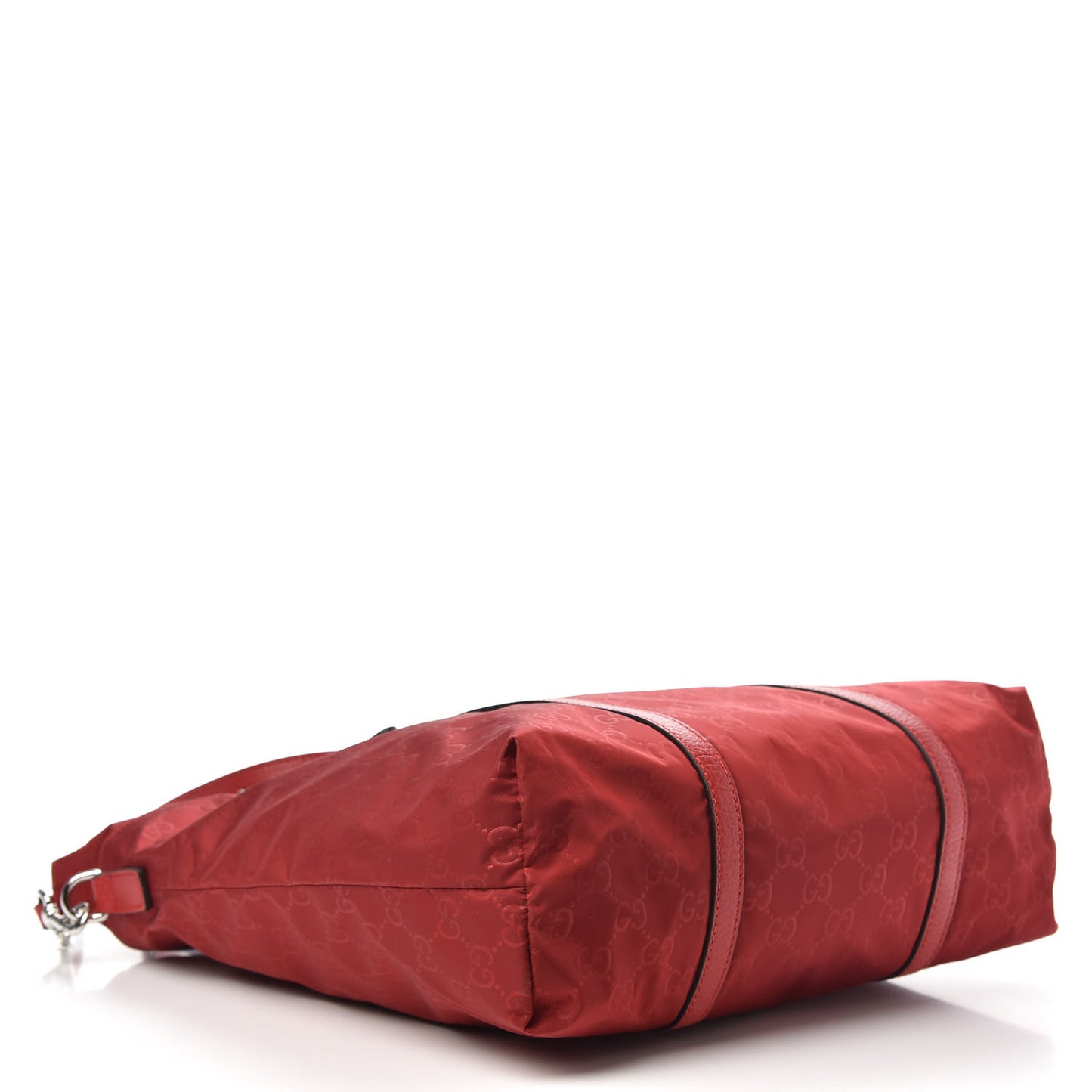 Nylon Monogram Dollar Calfskin Medium Vertical Tote Vibrant Red