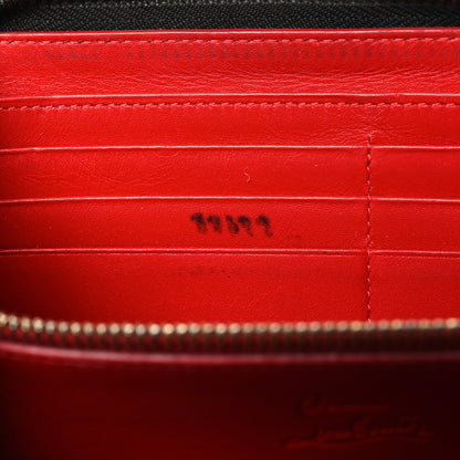 Christian Louboutin Calfskin Panettone Spiked Zip Around Wallet Black 7 of 12