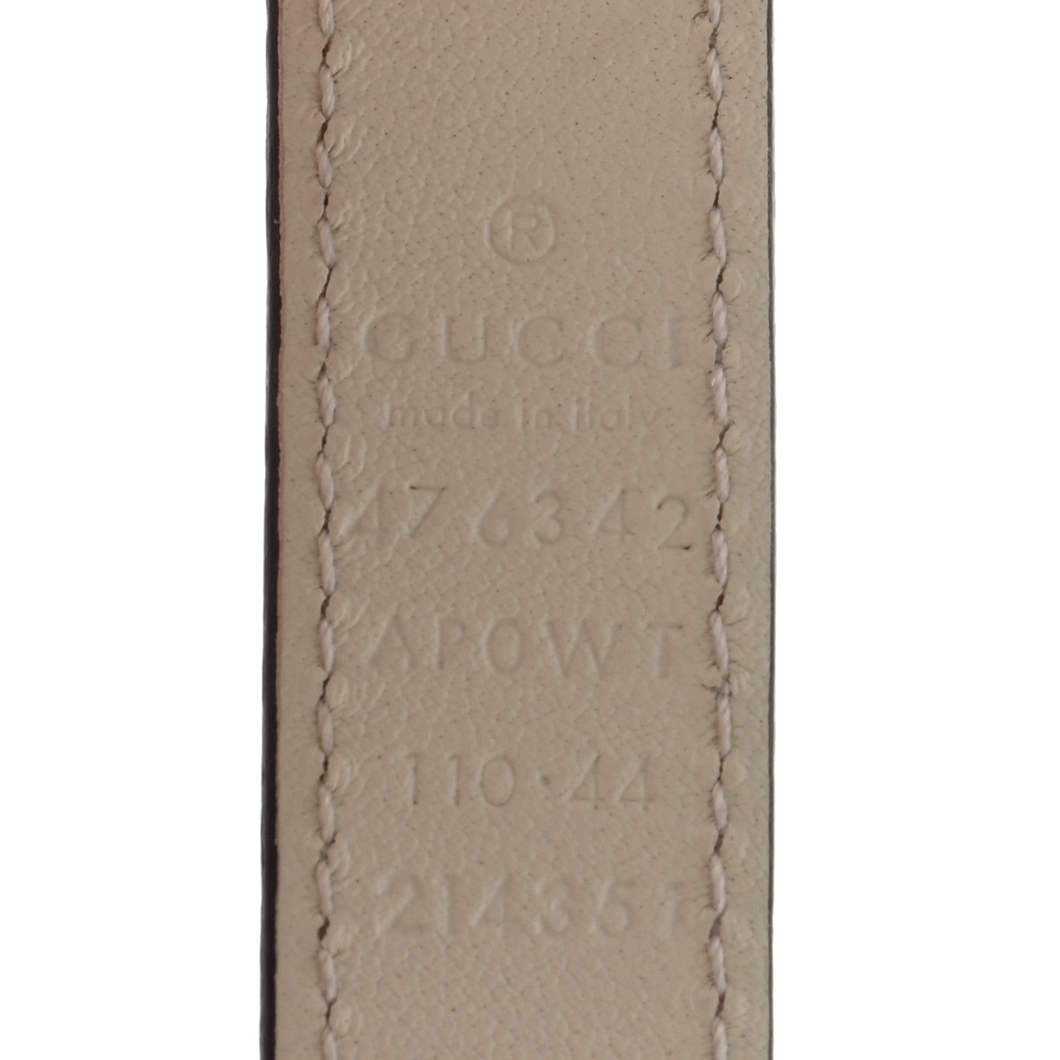 Gucci Calfskin Pearl Double G 20mm Belt 110 44 Ivory 3 of 8