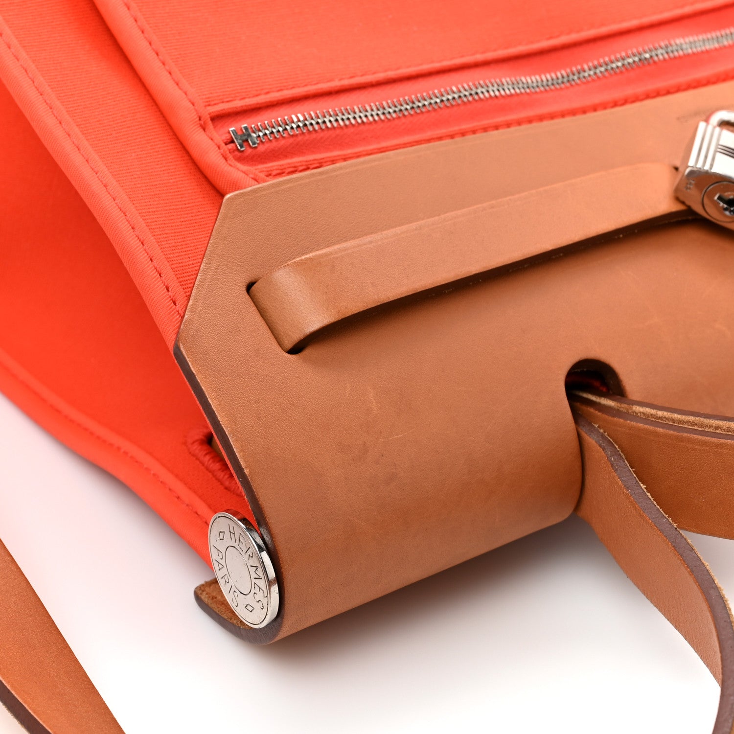 Hermes Toile Vache Hunter Herbag Zip 31 PM Orange Natural Orange Natural 20 of 21