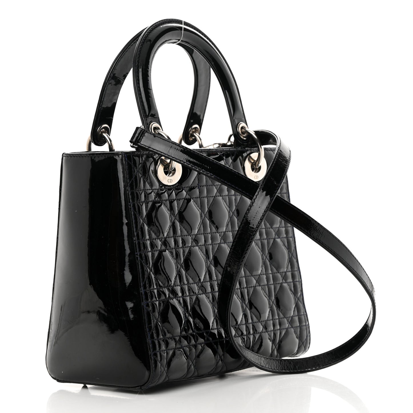 Patent Cannage Medium Lady Dior Black