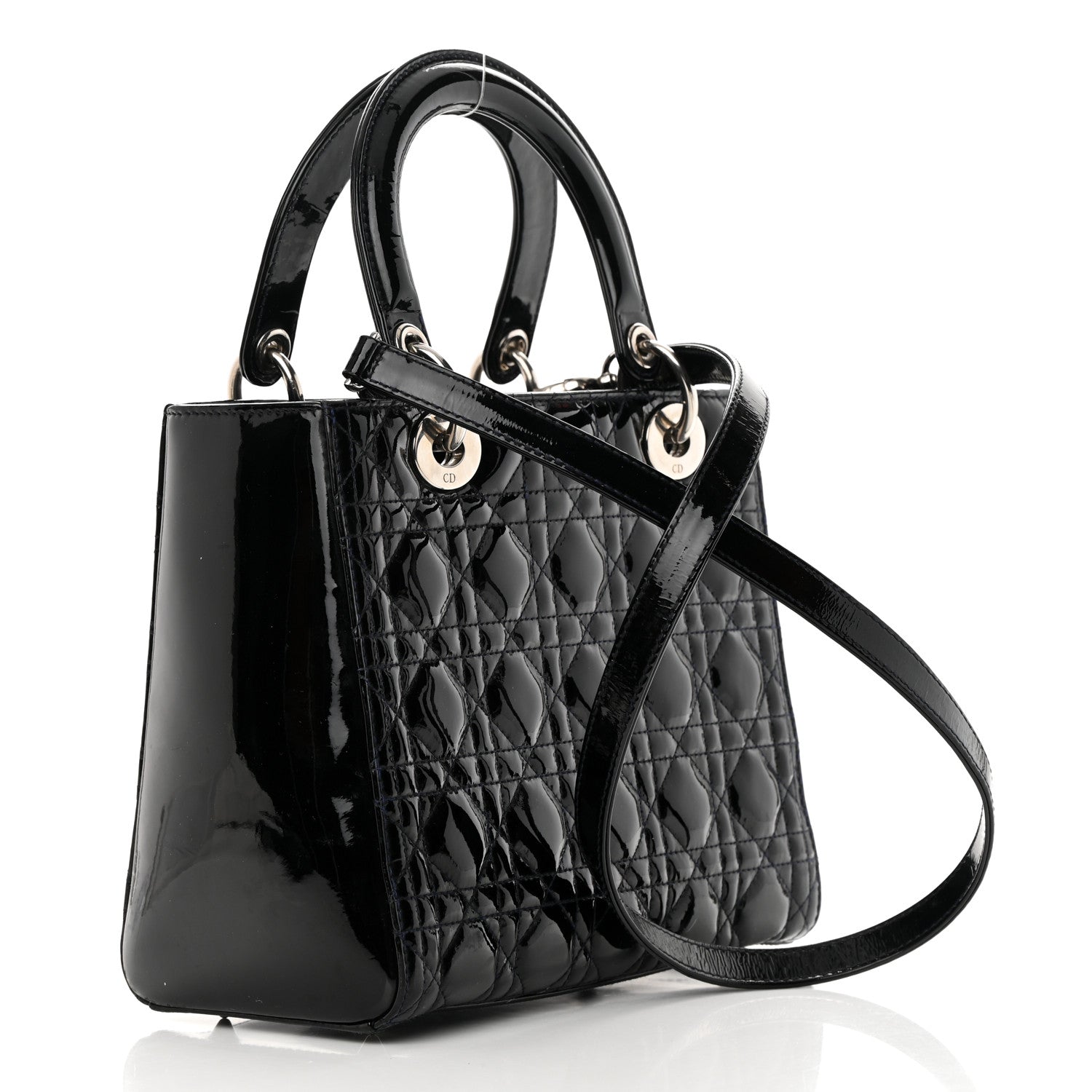 Christian Dior Patent Cannage Medium Lady Dior Black 2 of 12