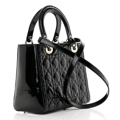Christian Dior Patent Cannage Medium Lady Dior Black 2 of 12