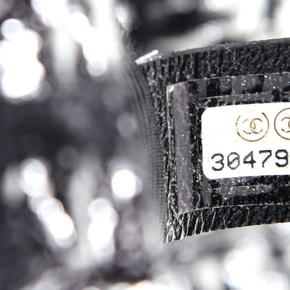 Chanel Tweed Quilted Large Chanel 19 Flap Black Silver Ecru 9 of 9