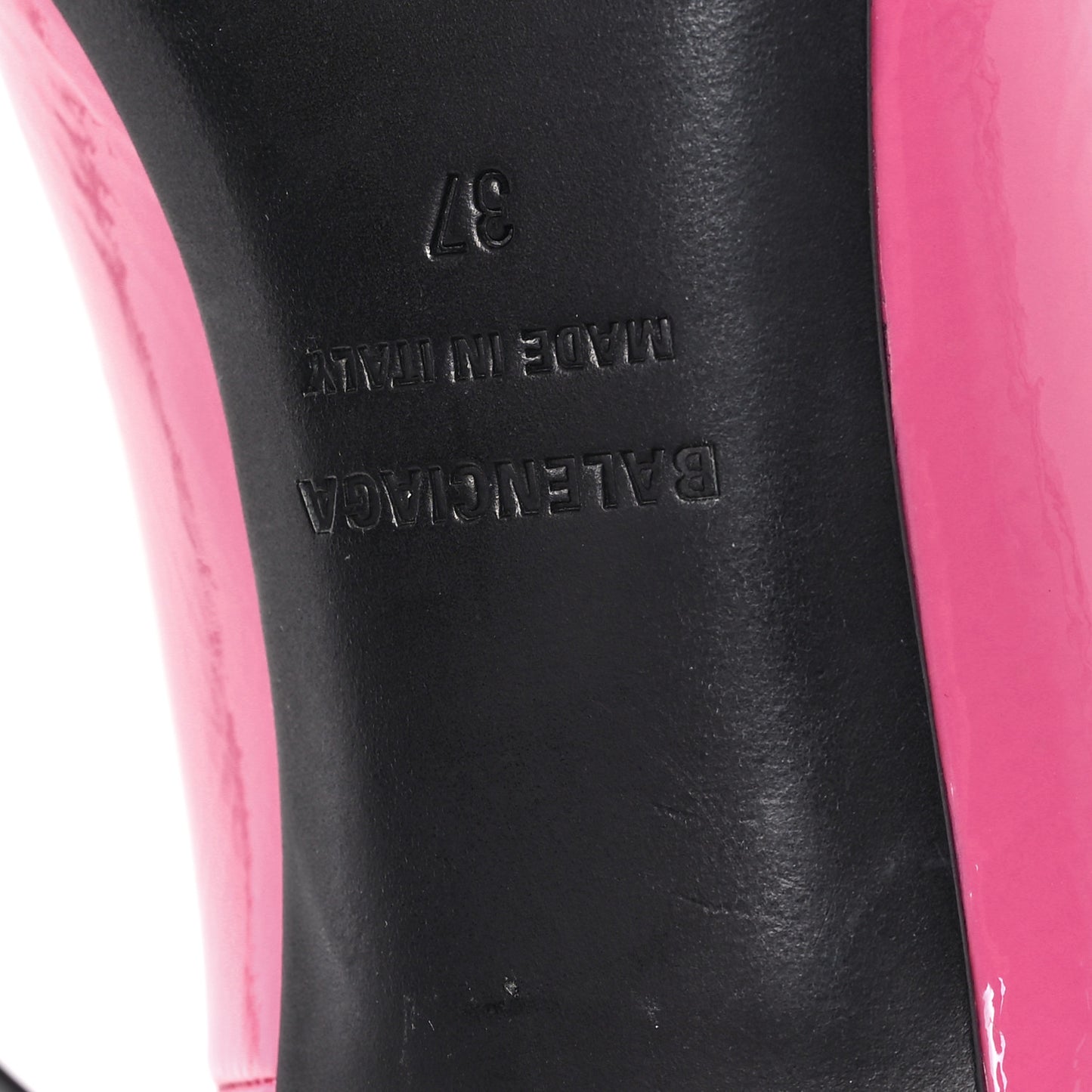 Shiny Calfskin BB Square Knife 80mm Pumps 37 Sweet Pink