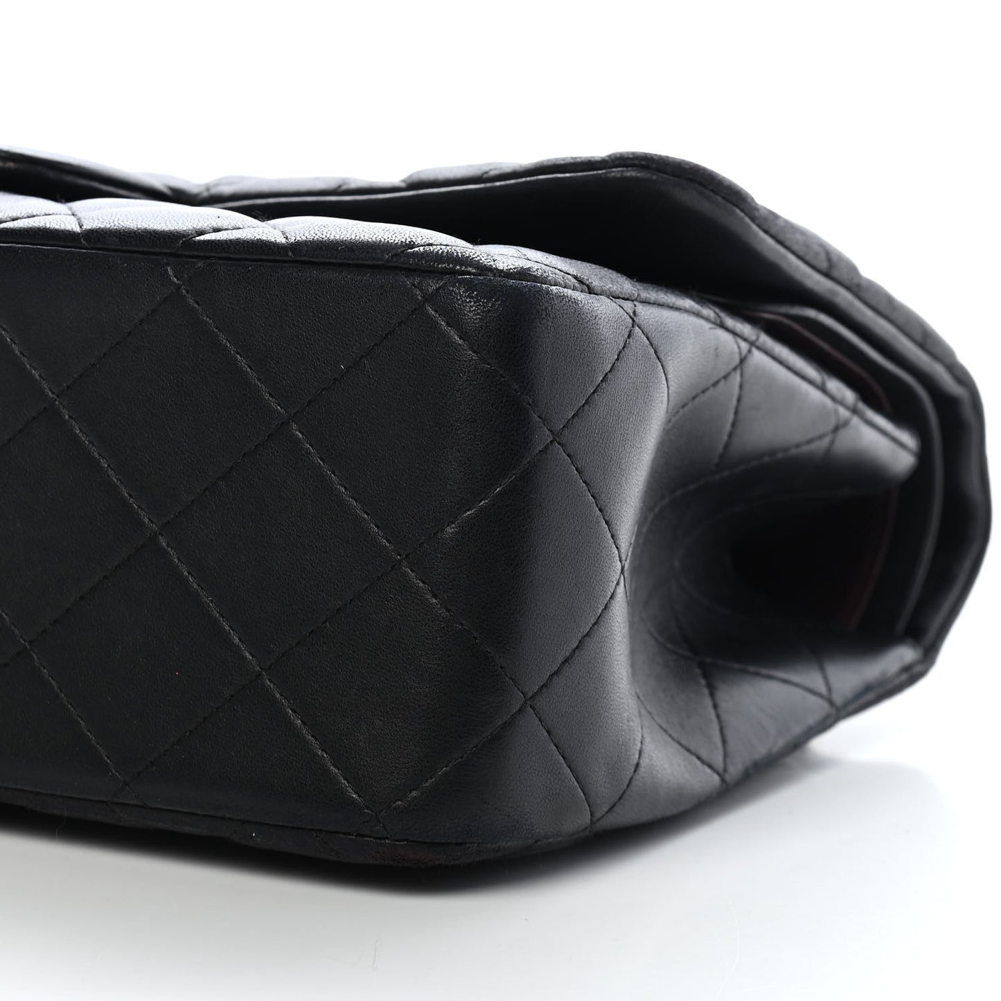 Lambskin Quilted Jumbo Double Flap Black