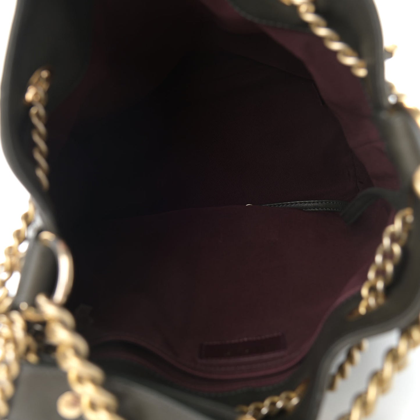 Calfskin Quilted Small On My Shoulder Drawstring Bag Dark Green