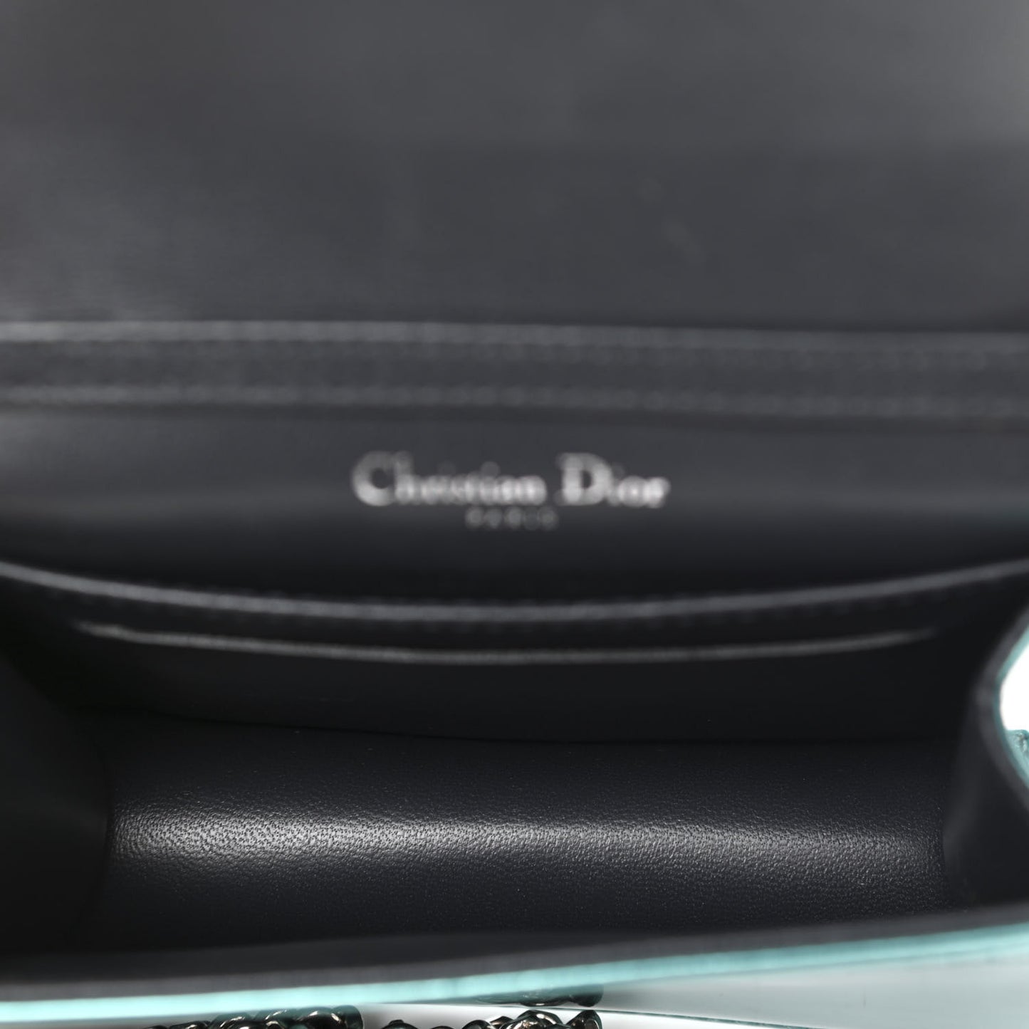 Metallic Patent Micro-Cannage Baby Diorama Flap Bag Green