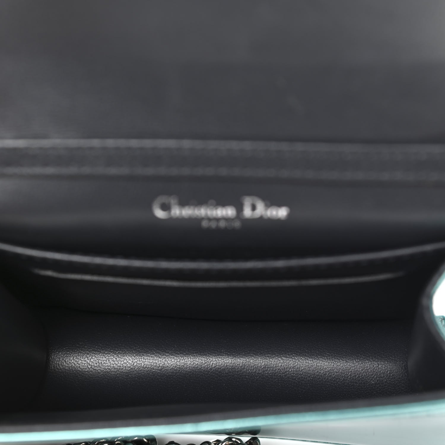 Christian Dior Metallic Patent Micro-Cannage Baby Diorama Flap Bag Green 5 of 11