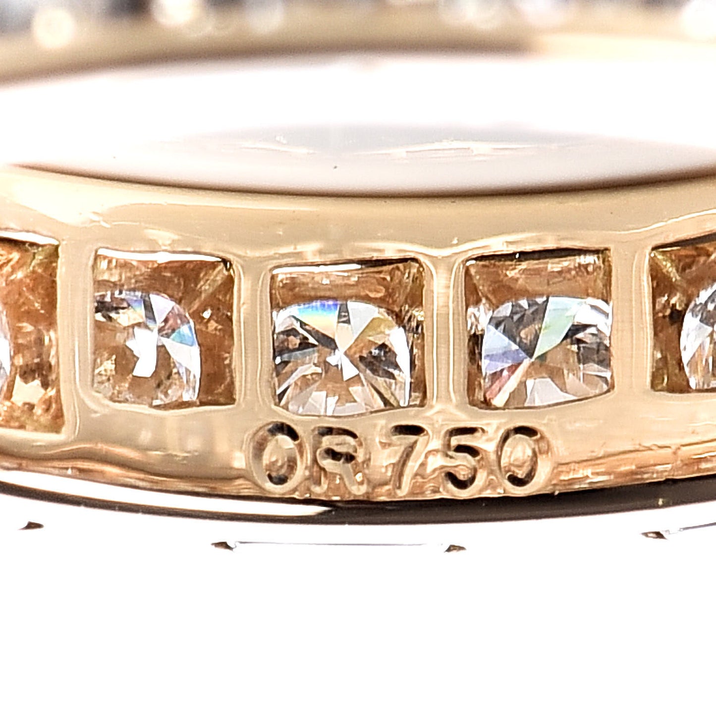 18K Yellow White Gold Diamond 4mm Ballerine Wedding Band Ring 49 4.75