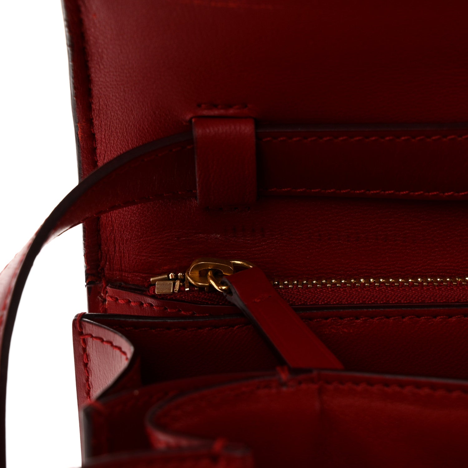 Celine Box Calfskin Medium Classic Box Flap Bag Red 14 of 15