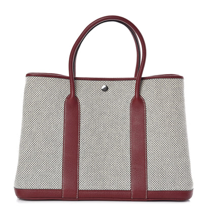 Hermes Buffle Skipper Toile Garden Party 36 MM Tote Rouge H 1 of 9