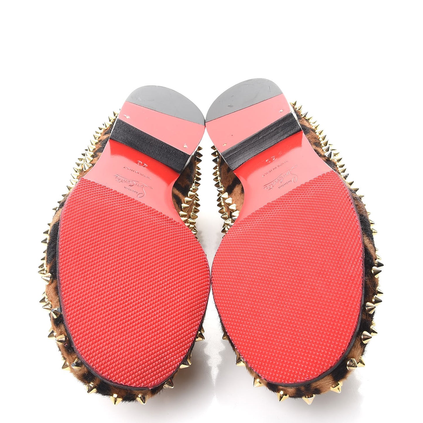 Leopard Print Pony Hair Rolling Spikes Luxor Loafers Flats 40
