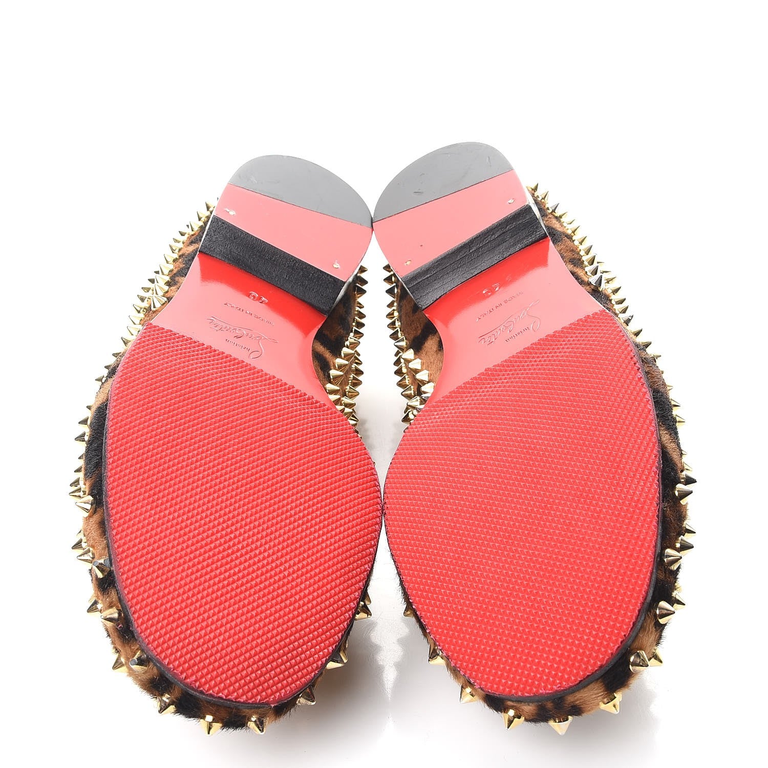 Christian Louboutin Leopard Print Pony Hair Rolling Spikes Luxor Loafers Flats 40 7 of 12