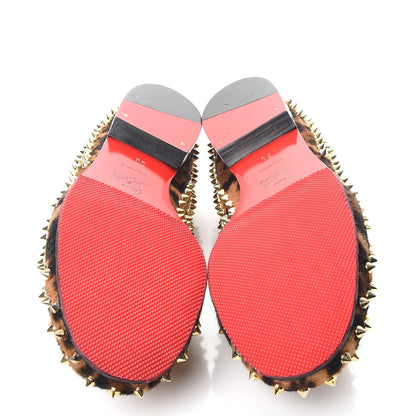 Christian Louboutin Leopard Print Pony Hair Rolling Spikes Luxor Loafers Flats 40 7 of 12