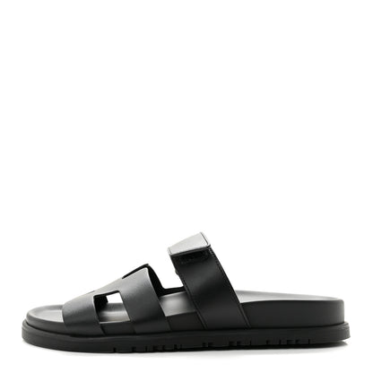 Hermes Calfskin Womens Chypre Sandals 36 Black 1 of 10