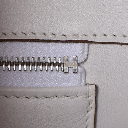Hermes Swift Ghillies Birkin 35 White Gris Perle 20 of 34