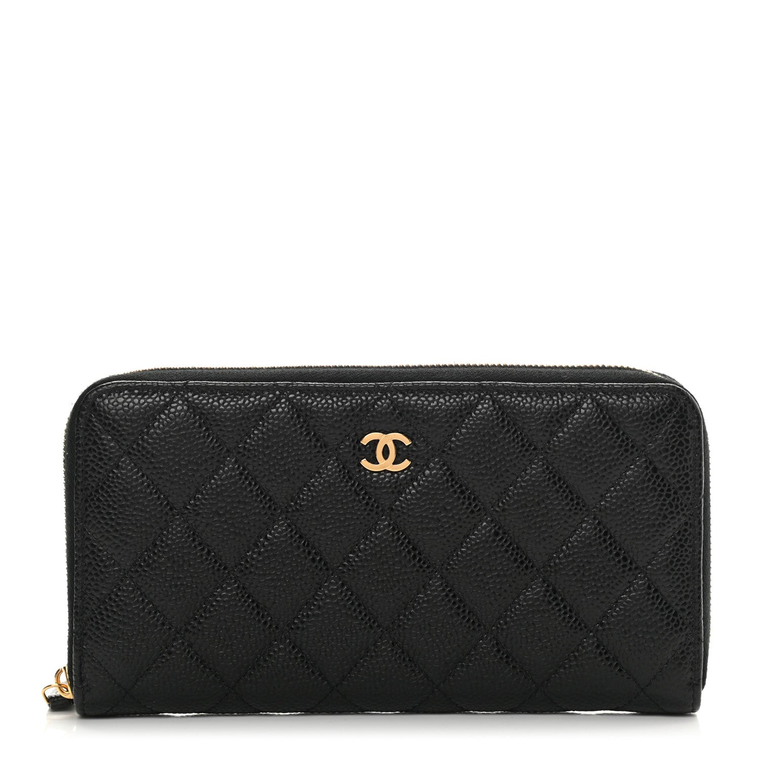 Chanel Caviar Quilted Large Gusset Zip Around Wallet Black 1 of 11