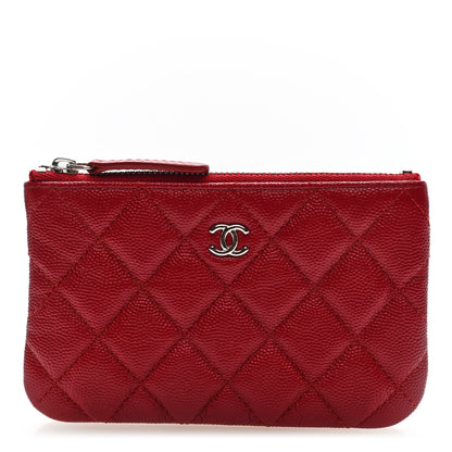 Chanel Caviar Quilted Small Cosmetic Case Red 1 of 8