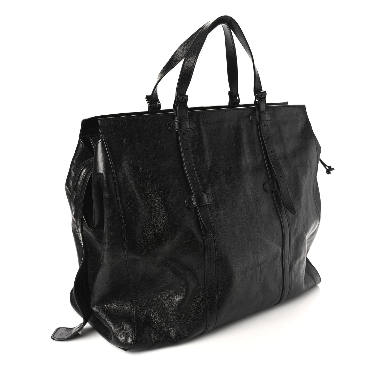 Calfskin Monochrome Medium Double G Tote Bag Black