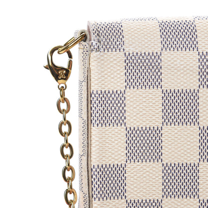 Louis Vuitton Damier Azur Pochette Felicie Chain Wallet Rose Ballerine 10 of 16
