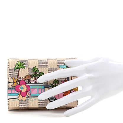 Louis Vuitton Damier Azur 2021 Christmas Animation Hollywood Victorine Wallet Fuchsia 2 of 6