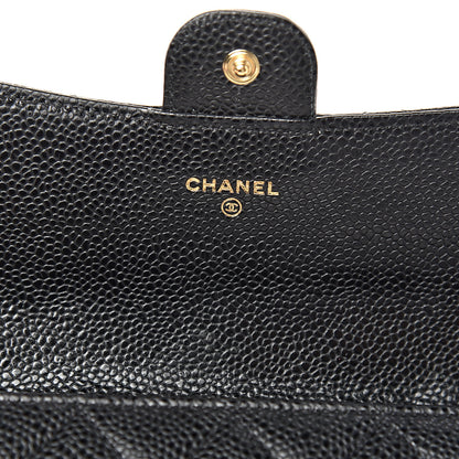 Chanel Caviar Quilted Large Gusset Flap Wallet Black 6 of 10