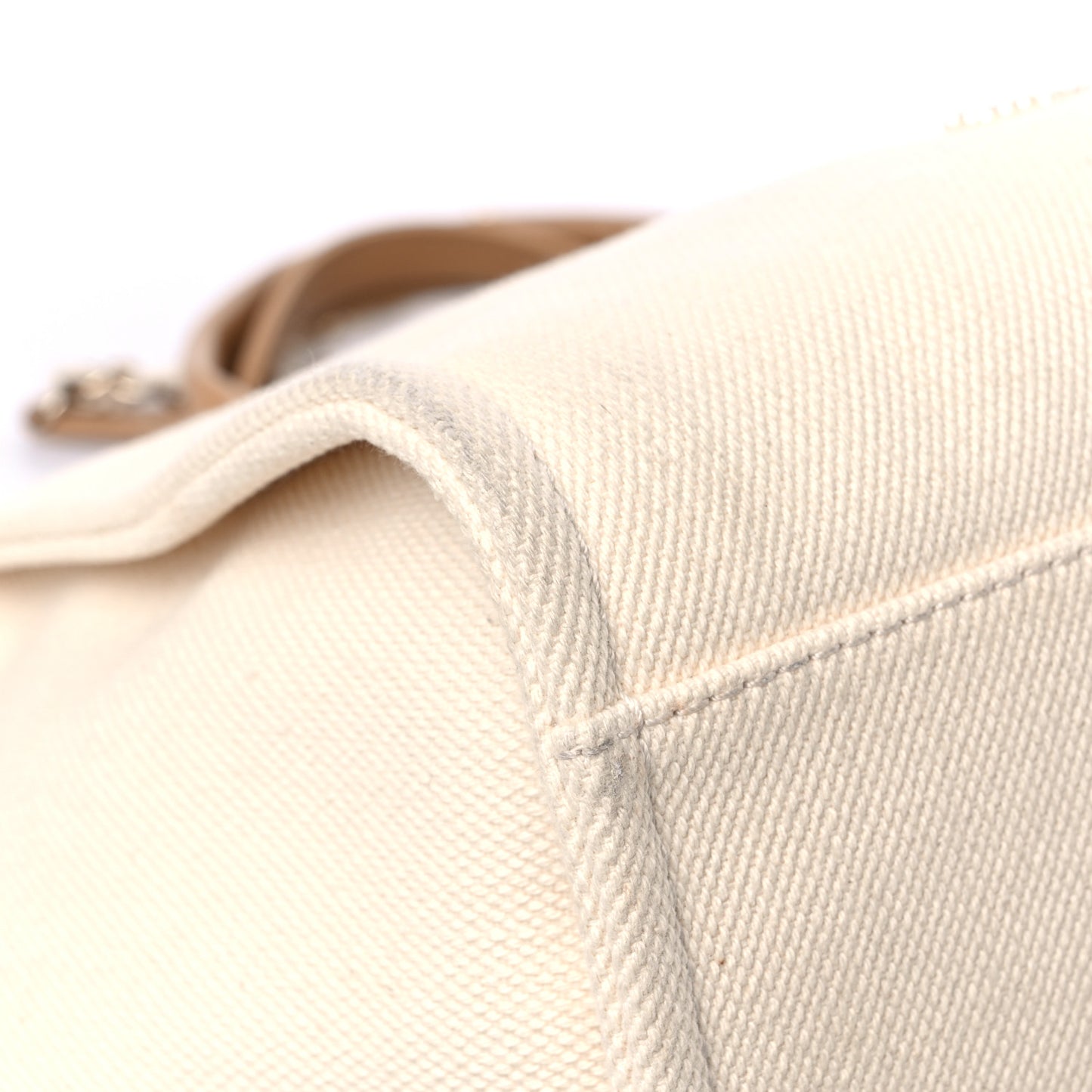 Canvas Pearl Large Deauville Tote Ecru Beige