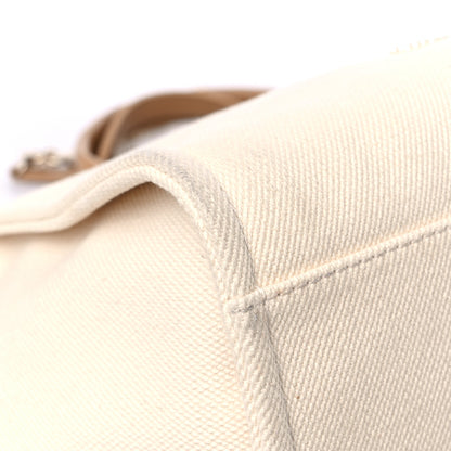 Chanel Canvas Pearl Large Deauville Tote Ecru Beige 8 of 19