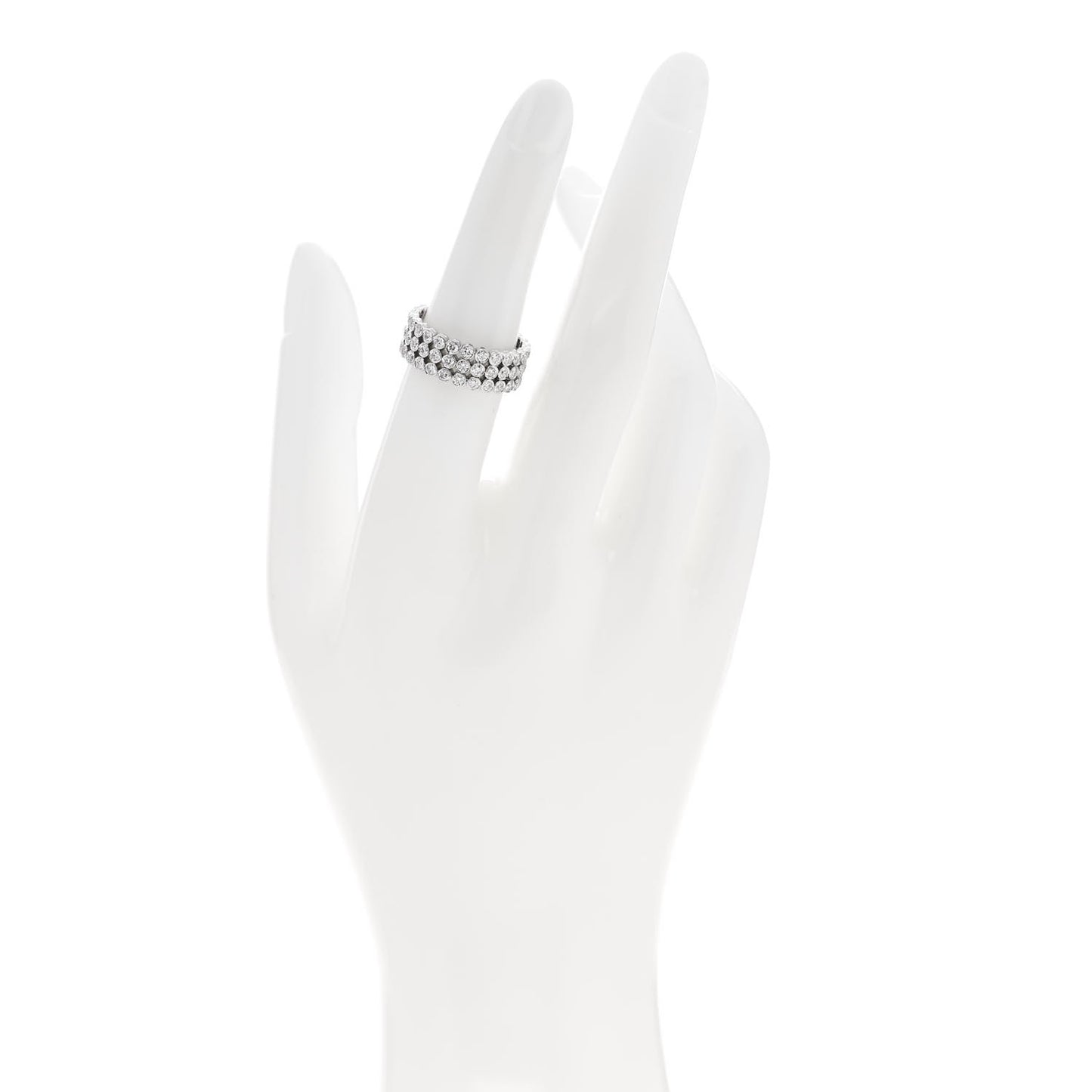 Platinum Diamond Jazz Three-Row Band Ring 51 5.75