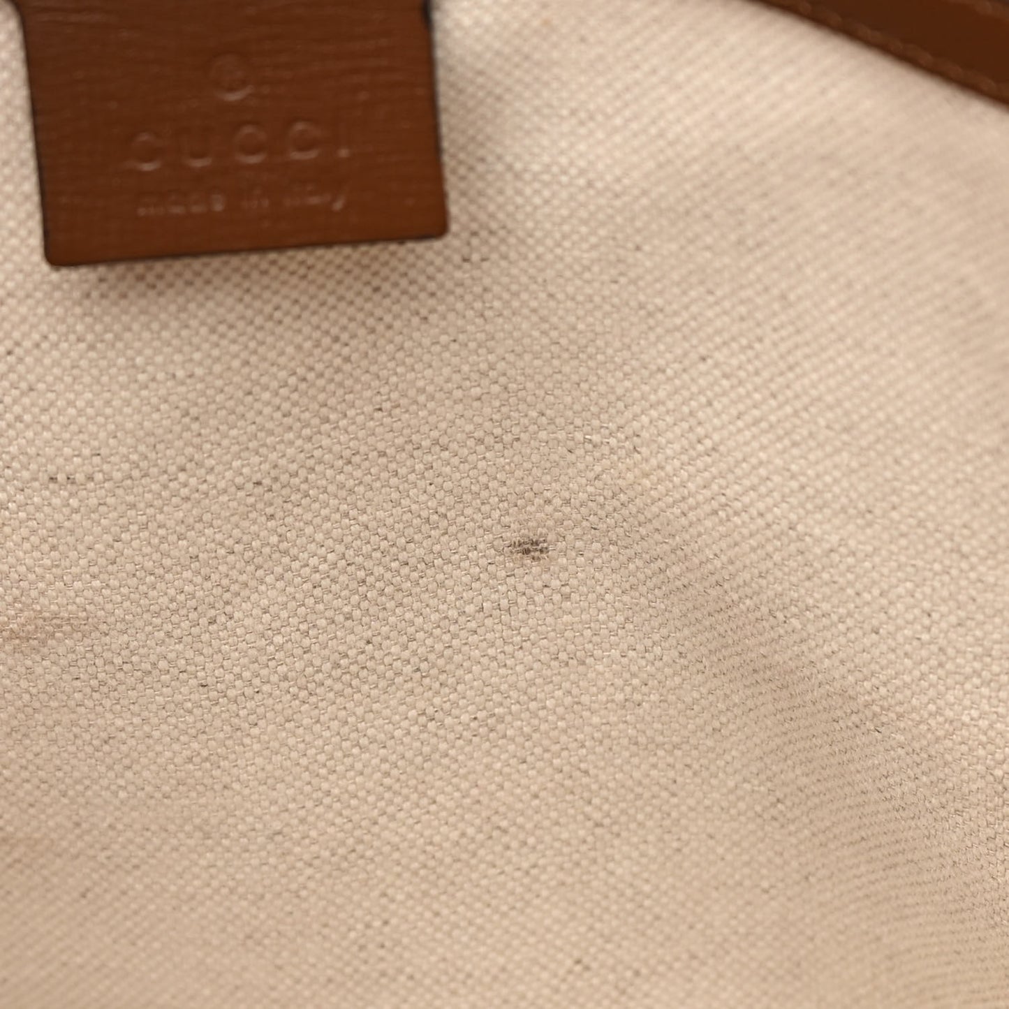 GG Supreme Monogram Azalea Calfskin Small Retro Interlocking G Tote Bag Beige Ebony Brown Sugar