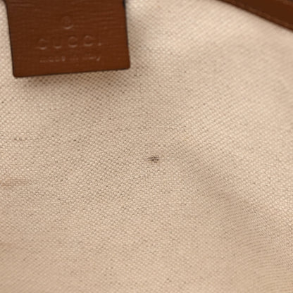 Gucci GG Supreme Monogram Azalea Calfskin Small Retro Interlocking G Tote Bag Beige Ebony Brown Sugar 11 of 17