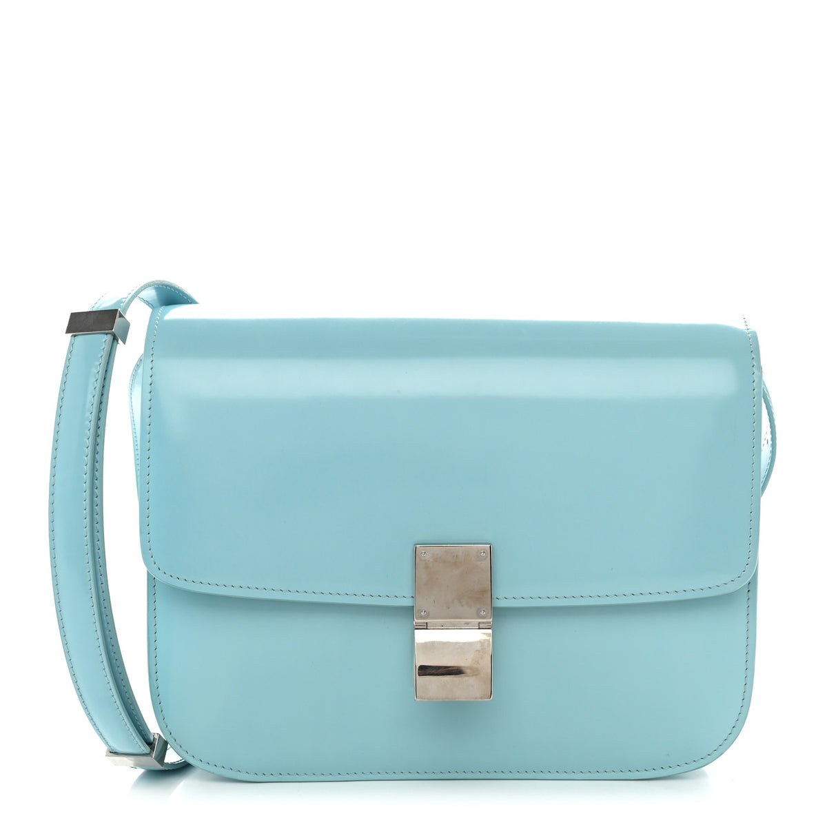 Spazzolato Calfskin Medium Classic Box Flap Bag Porcelain