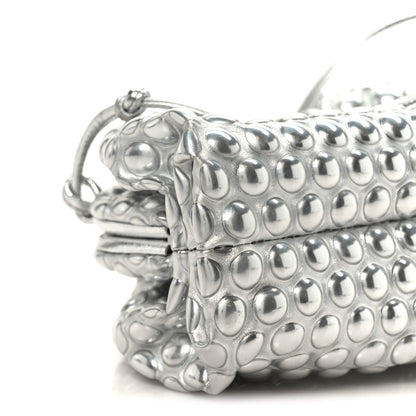 Bottega Veneta Metallic Fabric Bubble Wrap The Mini Pouch Silver 8 of 9