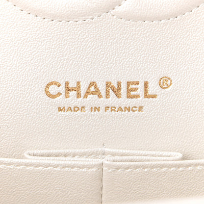 Chanel Iridescent Calfskin Quilted Medium Double Flap White 8 of 9