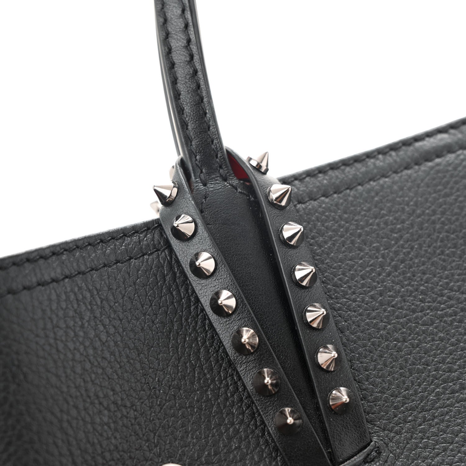 Christian Louboutin Calfskin Empire Spiked Mini East West Cabata Shopper Tote Black 10 of 11