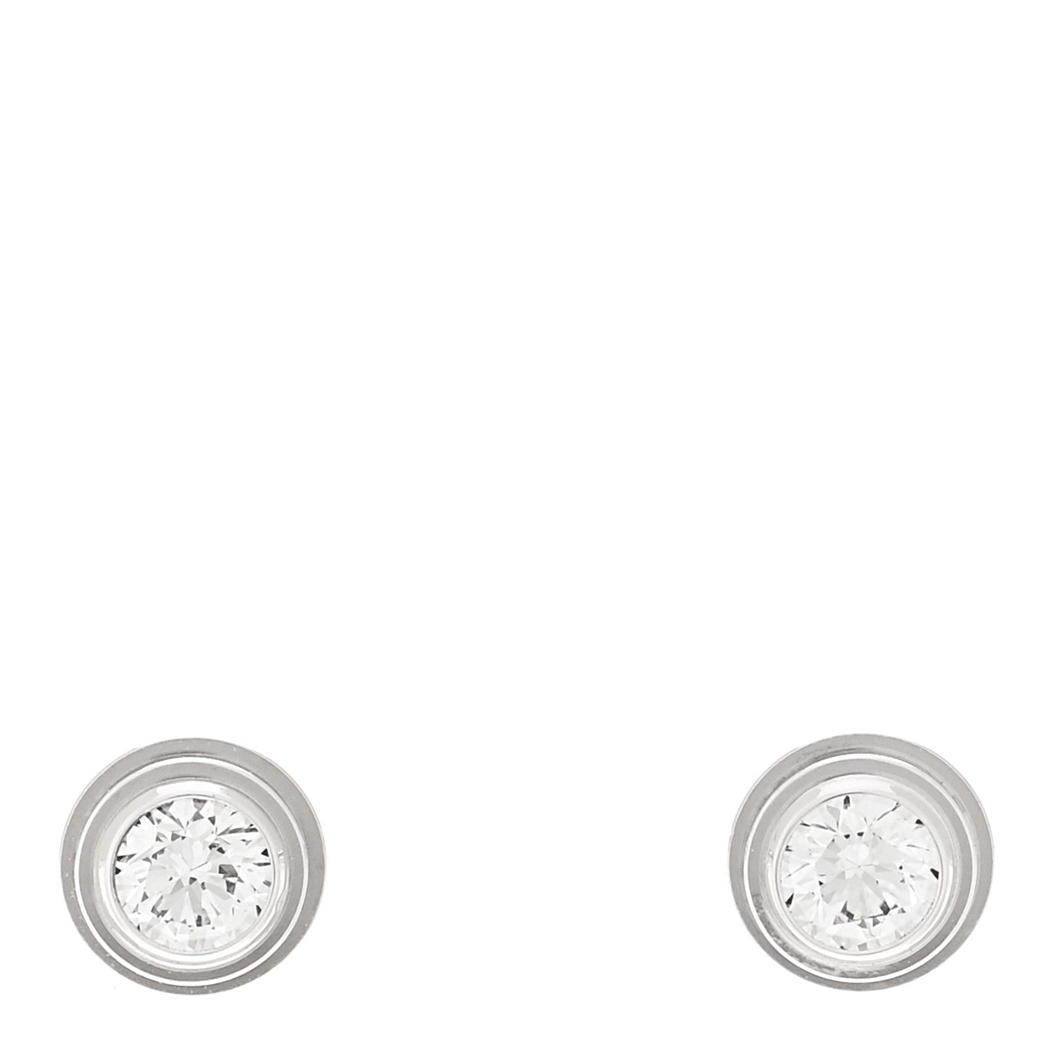 Cartier 18K White Gold Diamond XS D'Amour Earrings 1 of 7