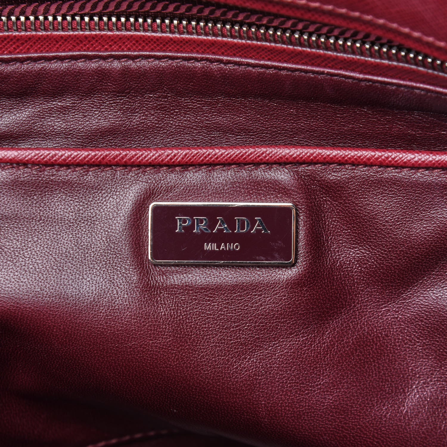 Prada Saffiano Bi-Color Medium Galleria Double Zip Tote Cerise Granato 7 of 11