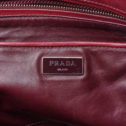 Prada Saffiano Bi-Color Medium Galleria Double Zip Tote Cerise Granato 7 of 11