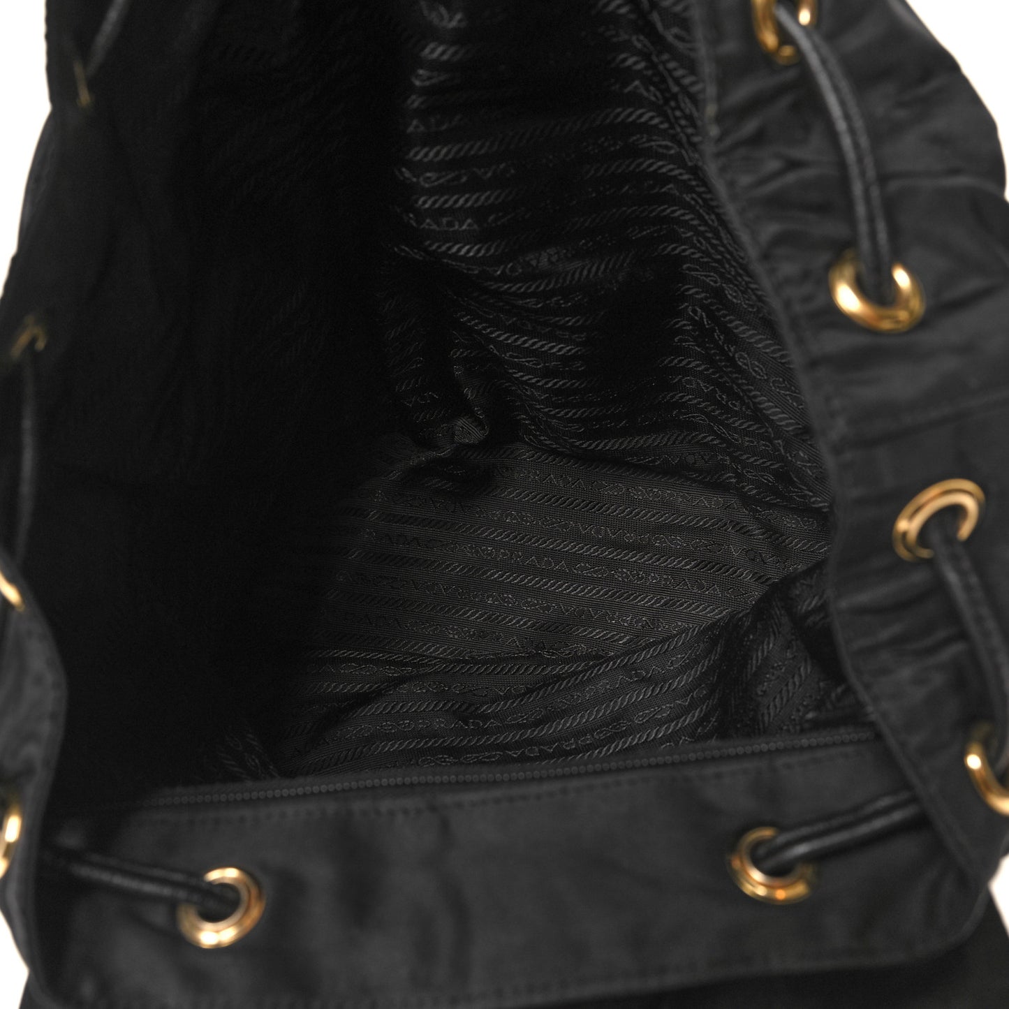 Tessuto Nylon Vela Chain Backpack Black